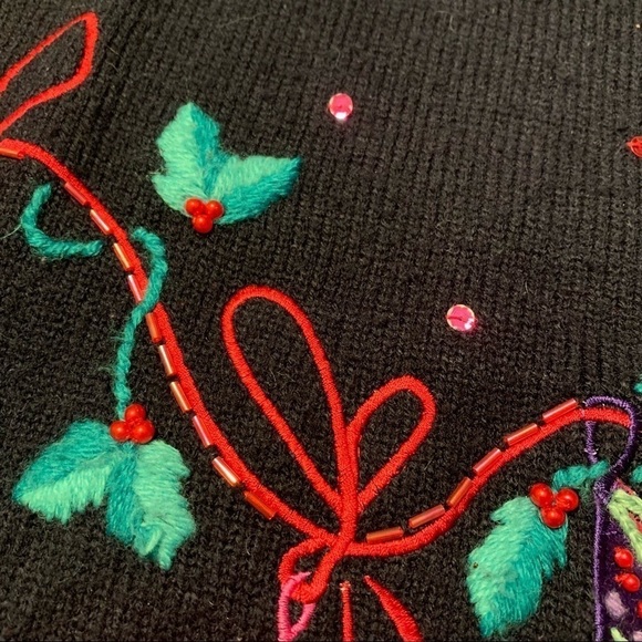 Karen Scott Sport Beaded & Appliquéd Christmas Stocking Sweater size Med… - Picture 7 of 10